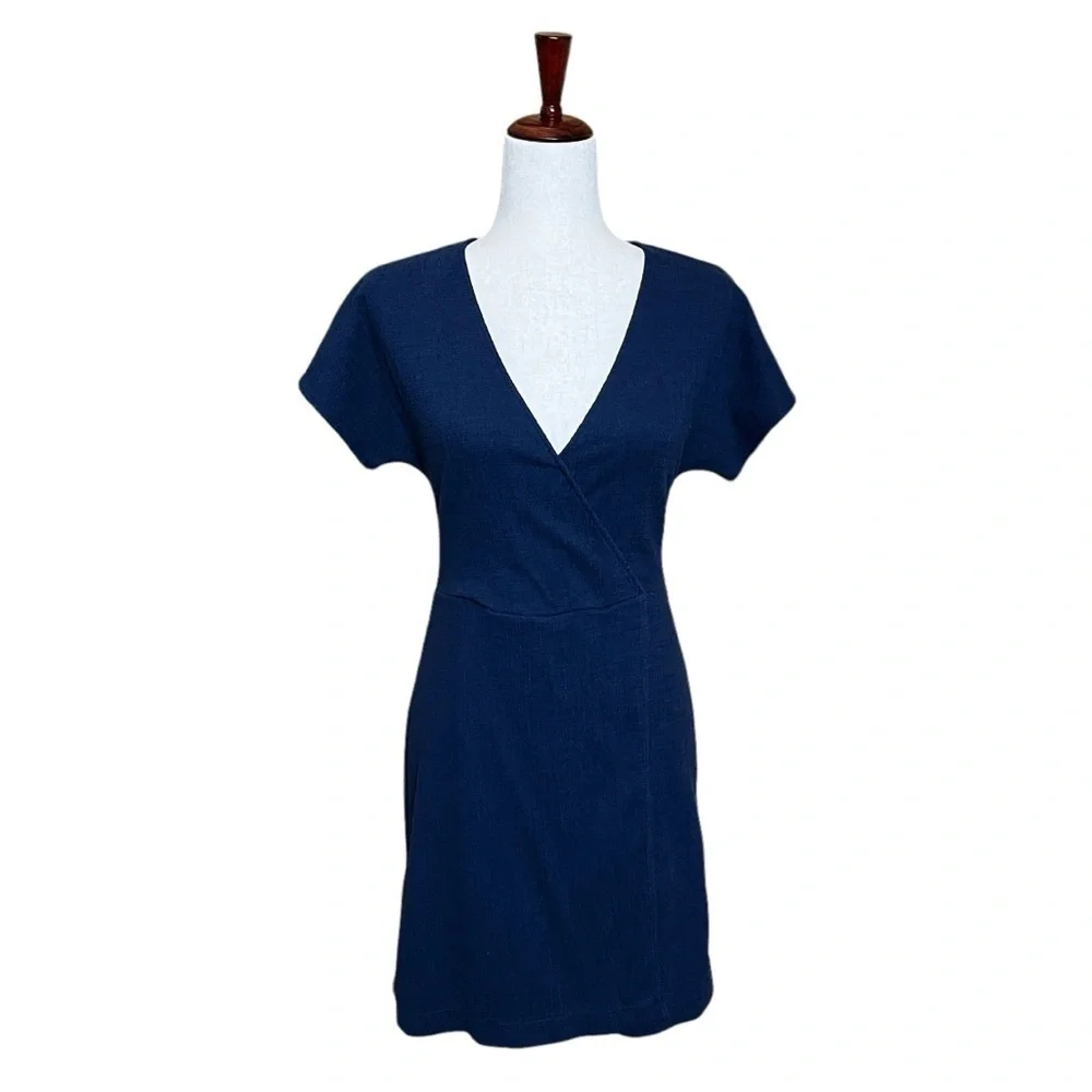 Madewell Cross Front Flutter Sleeve. Blue Size XXS #885 - Picture 2 of 7